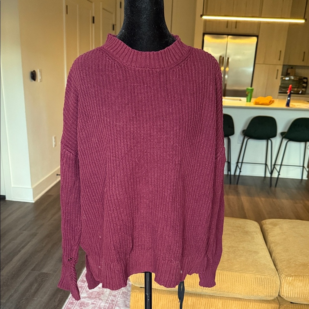 BCBGMaxAzria Deep Red Turtleneck Sweater